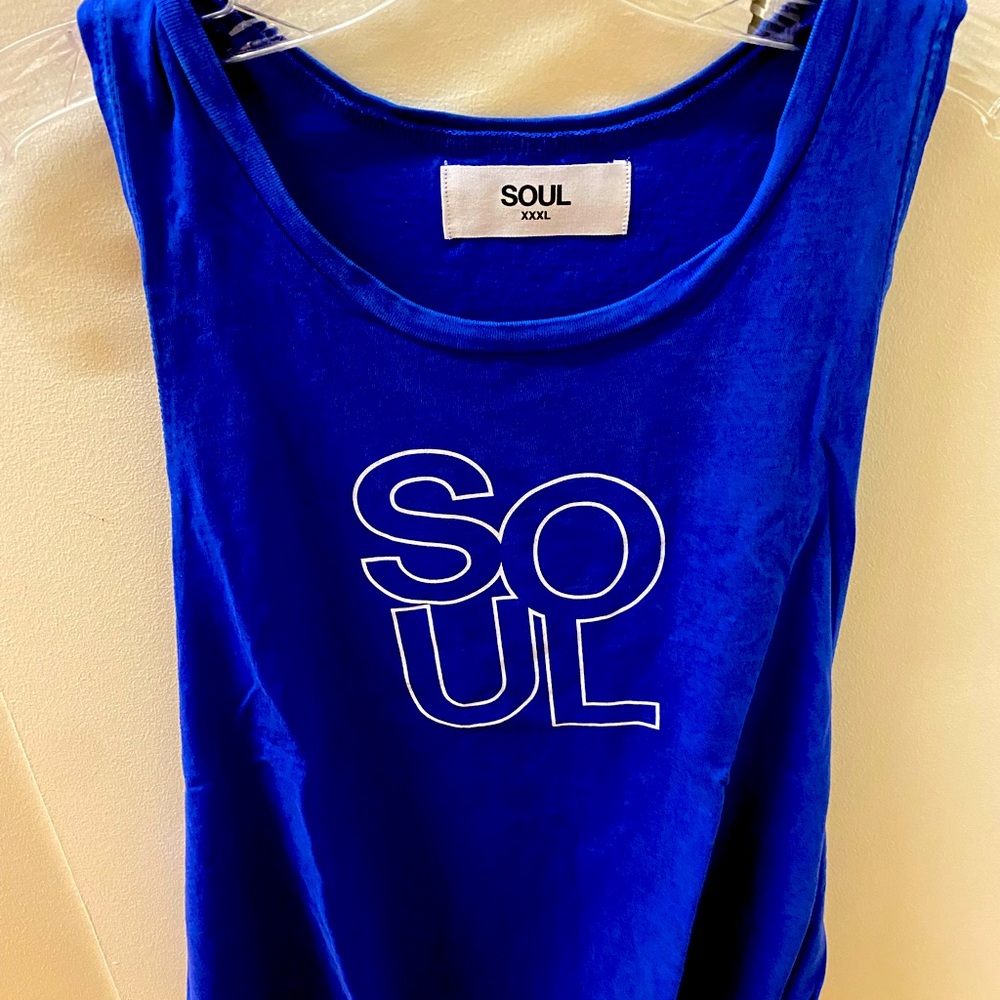 Blue Soulcycle Muscle Tee. New with tag! It is a 3X, but fits more like a XL.